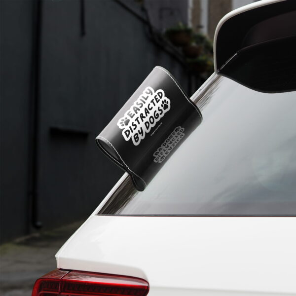 Car Tags Easily Distracted by Dogs Tag Your Car BG